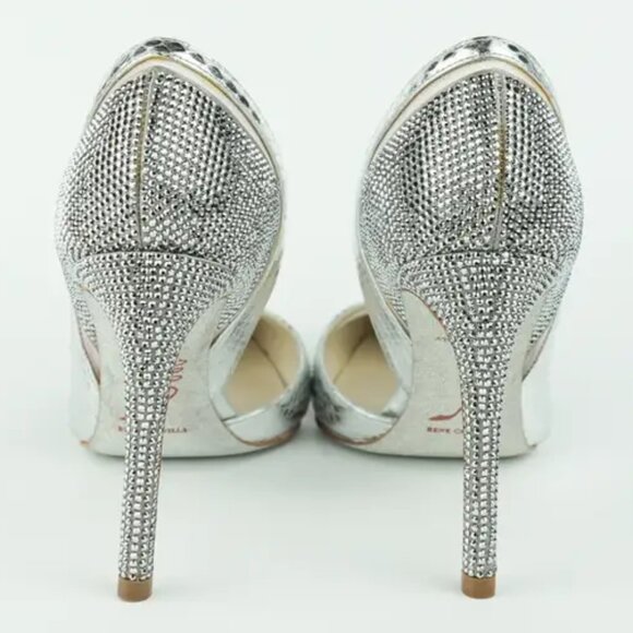 NWT Rene Caovilla Jeweled Silver Pump ORIGINAL PRICE $1,160 - Picture 4 of 9